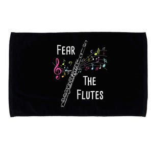 Fear The Flutes Flute Player Flutist Marching Band Music Microfiber Hand Towel