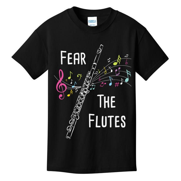 Fear The Flutes Flute Player Flutist Marching Band Music Kids T-Shirt
