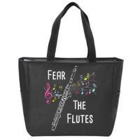 Fear The Flutes Flute Player Flutist Marching Band Music Zip Tote Bag
