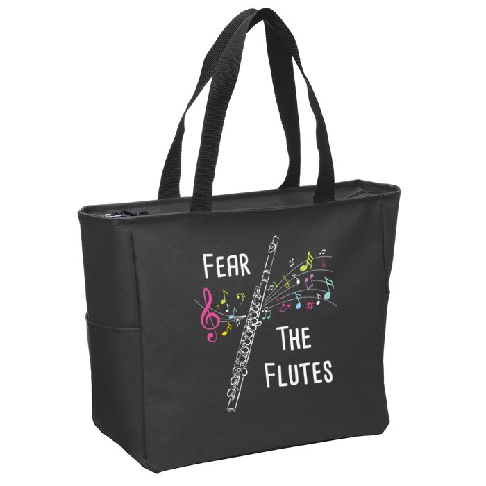Fear The Flutes Flute Player Flutist Marching Band Music Zip Tote Bag