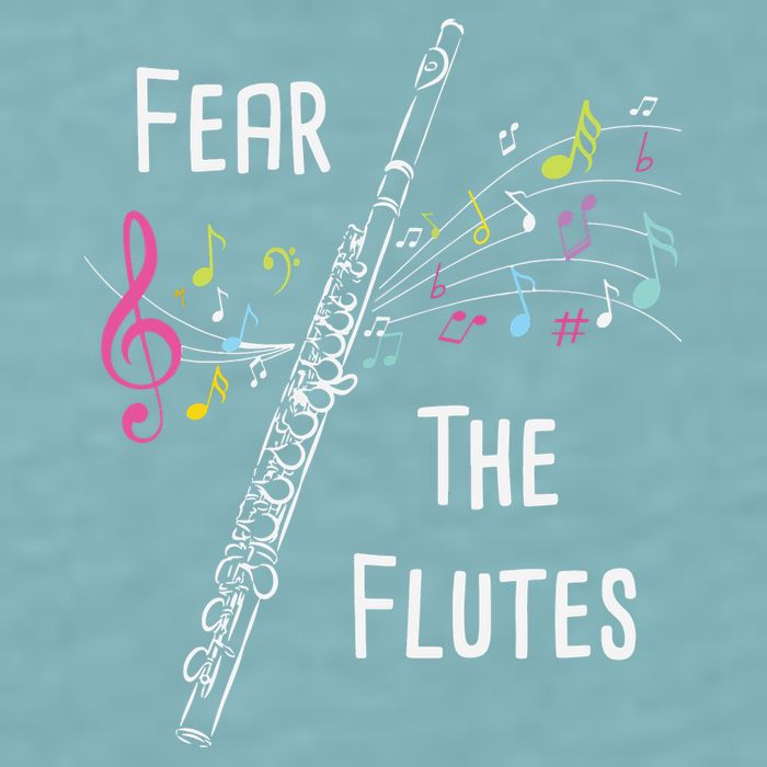 Fear The Flutes Flute Player Flutist Marching Band Music Sueded Cloud Jersey T-Shirt