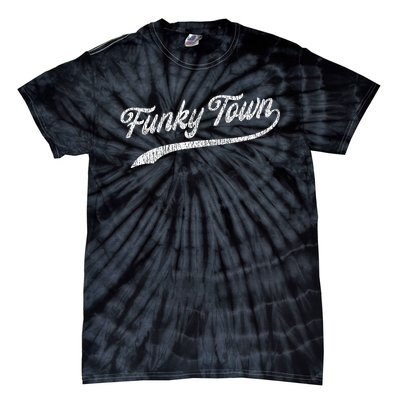 FUNKY TOWN Fort Worth TX Baseball Style Design With Details Tie-Dye T-Shirt