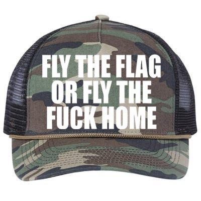 Fly The Flag Or Fly The Fuck Home Gift Retro Rope Trucker Hat Cap