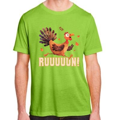 Funny Turkey Fun Run Thanksgiving Footrace Trot Funny Gift Adult ChromaSoft Performance T-Shirt