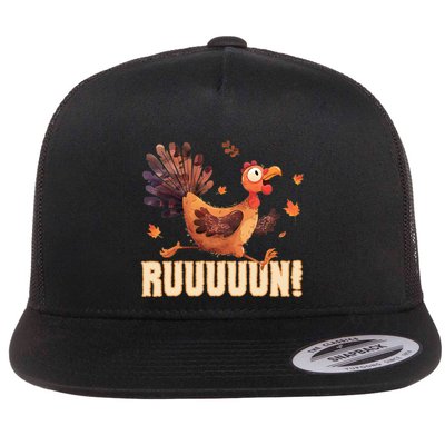 Funny Turkey Fun Run Thanksgiving Footrace Trot Funny Gift Flatbill Hat
