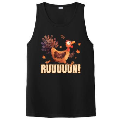 Funny Turkey Fun Run Thanksgiving Footrace Trot Funny Gift PosiCharge Competitor Tank