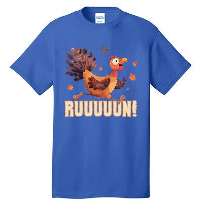 Funny Turkey Fun Run Thanksgiving Footrace Trot Funny Gift Tall T-Shirt