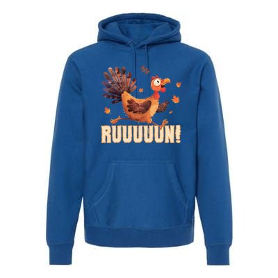 Funny Turkey Fun Run Thanksgiving Footrace Trot Funny Gift Premium Hoodie