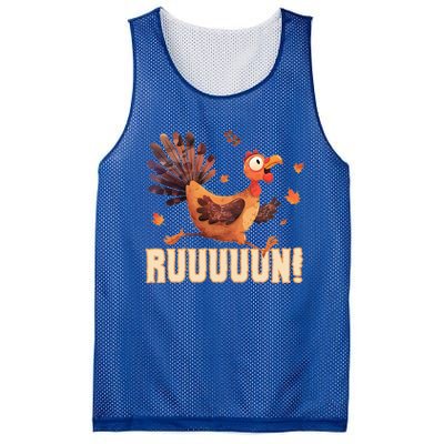 Funny Turkey Fun Run Thanksgiving Footrace Trot Funny Gift Mesh Reversible Basketball Jersey Tank