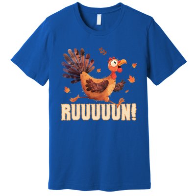 Funny Turkey Fun Run Thanksgiving Footrace Trot Funny Gift Premium T-Shirt