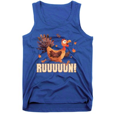 Funny Turkey Fun Run Thanksgiving Footrace Trot Funny Gift Tank Top