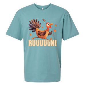 Funny Turkey Fun Run Thanksgiving Footrace Trot Funny Gift Sueded Cloud Jersey T-Shirt