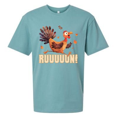 Funny Turkey Fun Run Thanksgiving Footrace Trot Funny Gift Sueded Cloud Jersey T-Shirt