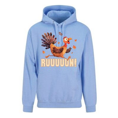 Funny Turkey Fun Run Thanksgiving Footrace Trot Funny Gift Unisex Surf Hoodie