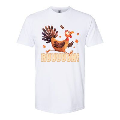 Funny Turkey Fun Run Thanksgiving Footrace Trot Funny Gift Softstyle CVC T-Shirt