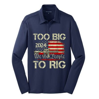 Funny Trump Funny Too Big To Rig Silk Touch Performance Long Sleeve Polo