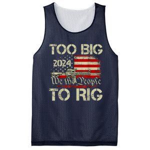 Funny Trump Funny Too Big To Rig Mesh Reversible Basketball Jersey Tank