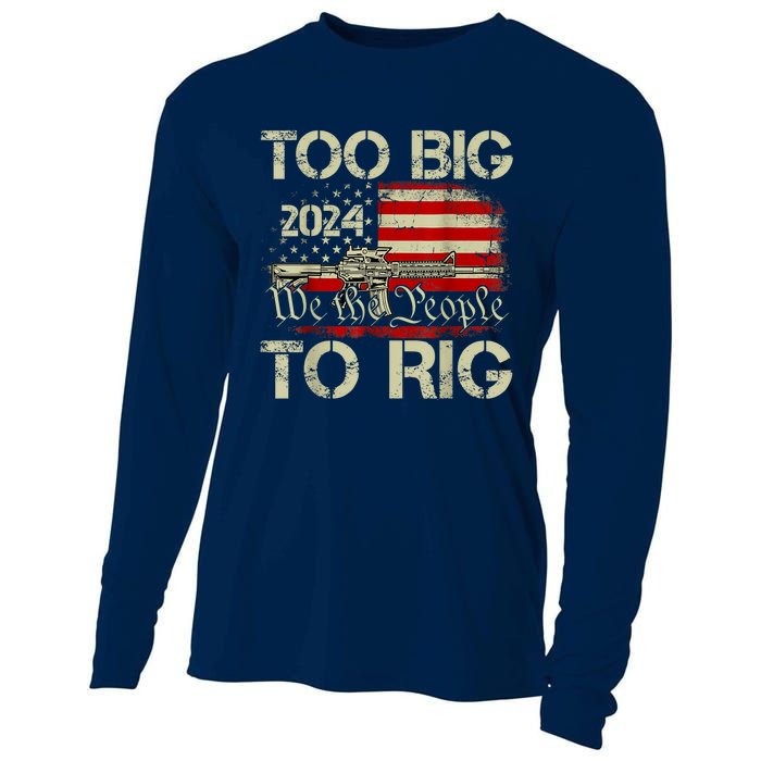 Funny Trump Funny Too Big To Rig Cooling Performance Long Sleeve Crew