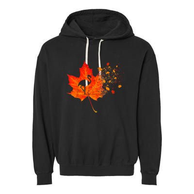 Flamingo Thanksgiving Fall Leaves Costume Autumn Vibes Garment-Dyed Fleece Hoodie