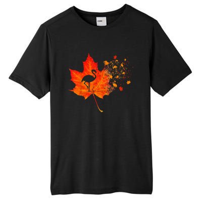 Flamingo Thanksgiving Fall Leaves Costume Autumn Vibes Tall Fusion ChromaSoft Performance T-Shirt