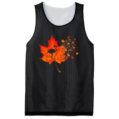 Flamingo Thanksgiving Fall Leaves Costume Autumn Vibes Mesh Reversible Basketball Jersey Tank