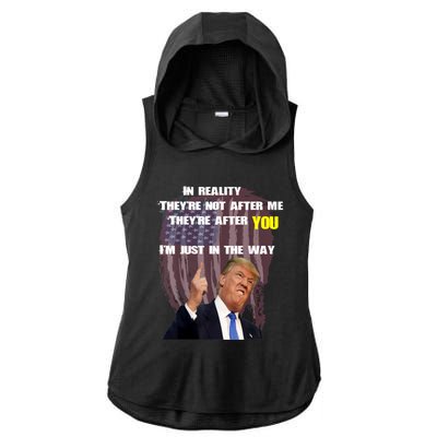 Free Trump, Free Donald Trump 2024 Ladies PosiCharge Tri-Blend Wicking Draft Hoodie Tank