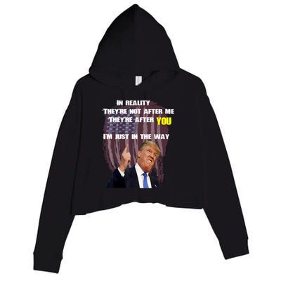 Free Trump, Free Donald Trump 2024 Crop Fleece Hoodie