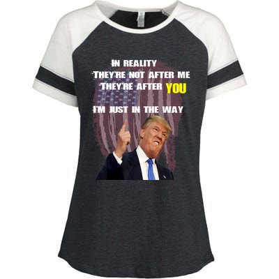 Free Trump, Free Donald Trump 2024 Enza Ladies Jersey Colorblock Tee