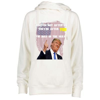 Free Trump, Free Donald Trump 2024 Womens Funnel Neck Pullover Hood