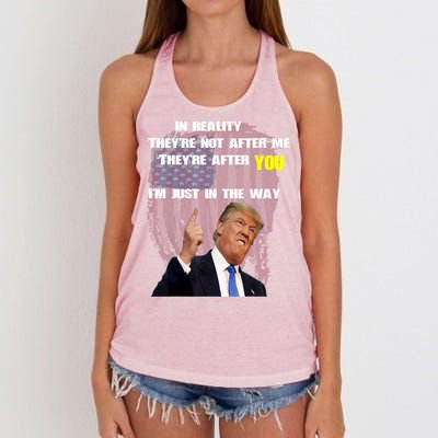 Free Trump, Free Donald Trump 2024 Women's Knotted Racerback Tank