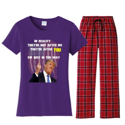 Free Trump, Free Donald Trump 2024 Women's Flannel Pajama Set