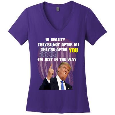 Free Trump, Free Donald Trump 2024 Women's V-Neck T-Shirt