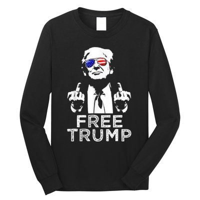 Free Trump Free Donald Trump 2024 Always Support Trump Long Sleeve Shirt