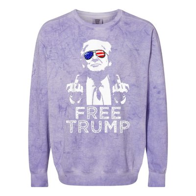 Free Trump Free Donald Trump 2024 Colorblast Crewneck Sweatshirt