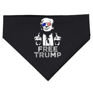 Free Trump Free Donald Trump 2024 USA-Made Doggie Bandana