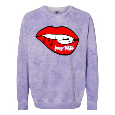 Fang Tastic Funny Vampire Lips Colorblast Crewneck Sweatshirt