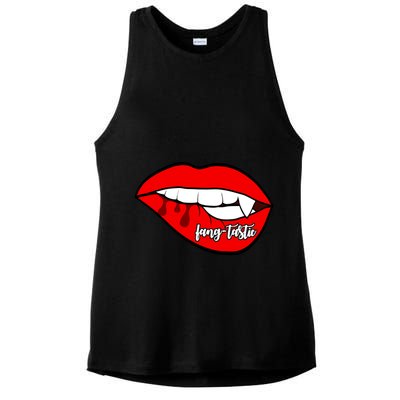 Fang Tastic Funny Vampire Lips Ladies PosiCharge Tri-Blend Wicking Tank
