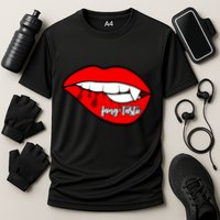 Fang Tastic Funny Vampire Lips Cooling Performance Crew T-Shirt
