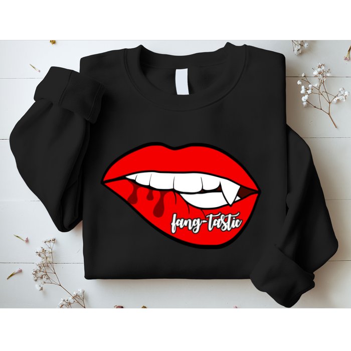 Fang Tastic Funny Vampire Lips Sweatshirt
