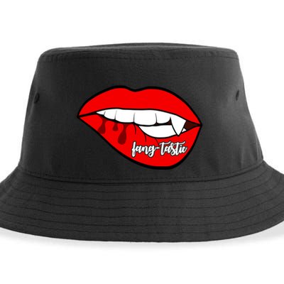 Fang Tastic Funny Vampire Lips Sustainable Bucket Hat