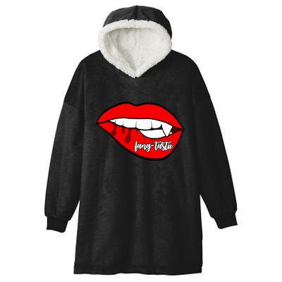 Fang Tastic Funny Vampire Lips Hooded Wearable Blanket
