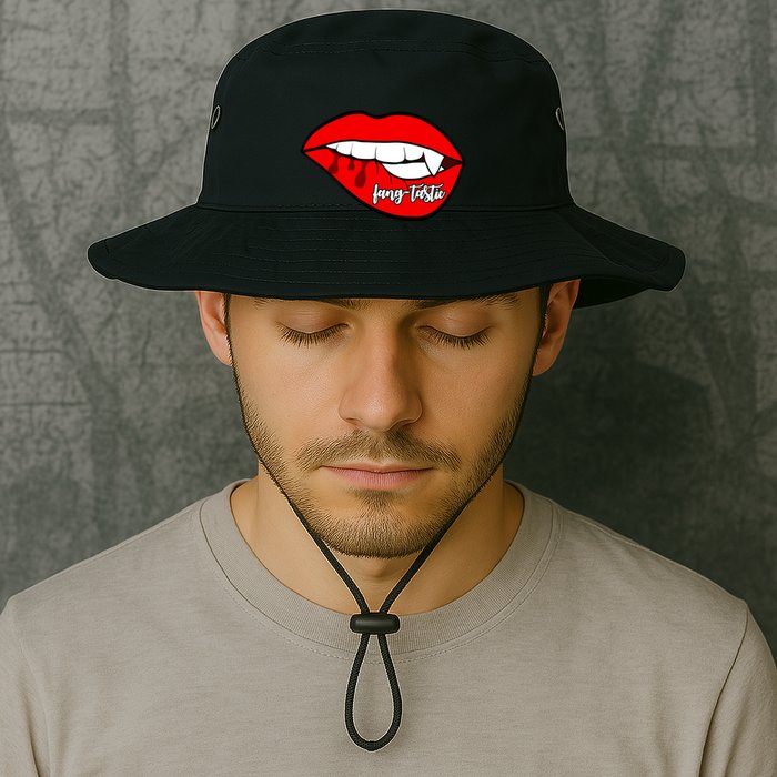 Fang Tastic Funny Vampire Lips Bucket Hat