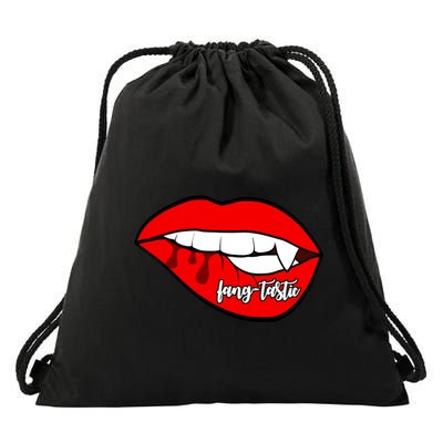 Fang Tastic Funny Vampire Lips Drawstring Bag