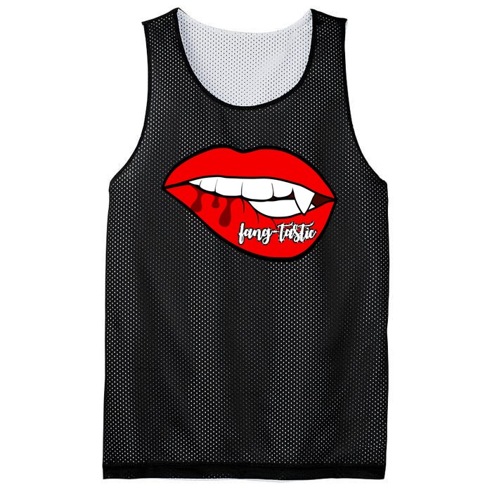 Fang Tastic Funny Vampire Lips Mesh Reversible Basketball Jersey Tank