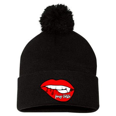 Fang Tastic Funny Vampire Lips Pom Pom 12in Knit Beanie