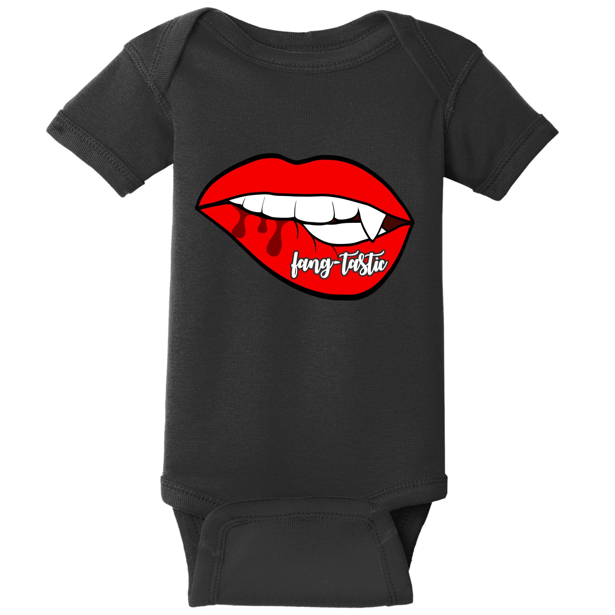 Fang Tastic Funny Vampire Lips Baby Bodysuit