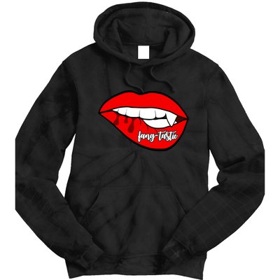 Fang Tastic Funny Vampire Lips Tie Dye Hoodie