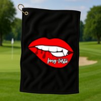 Fang Tastic Funny Vampire Lips Golf Towel