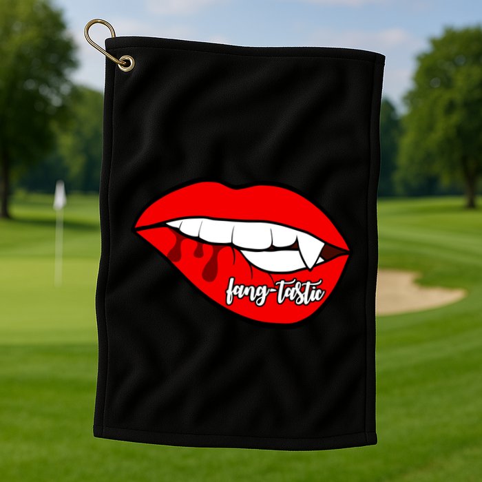 Fang Tastic Funny Vampire Lips Golf Towel