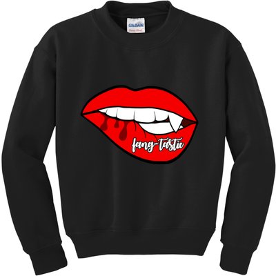 Fang Tastic Funny Vampire Lips Kids Sweatshirt
